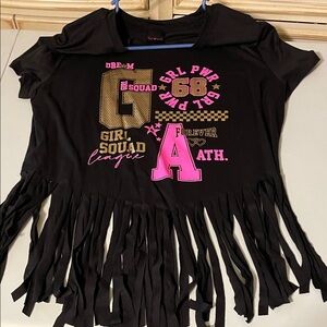 Woman’s Squad Black Fringe Kids Top